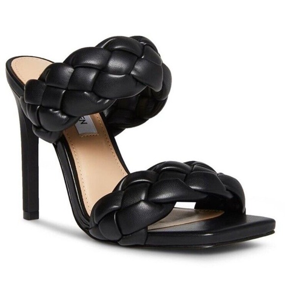 Steve Madden Shoes - Steve Madden Kenley Braided Heeled Sandals Black Stiletto Heel Women's Size 8M